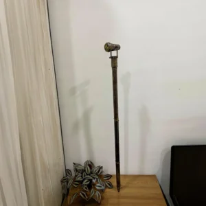 Vintage Brass Walking Stick with Built-in Telescope – Antique Foldable Cane for Collectors & Gifting