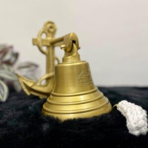 Brass Ship Bell with Anchor Wall Mount – Nautical Decor & Home Accent