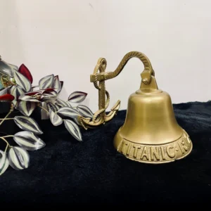 Titanic 1912 Brass Ship Bell with Anchor – Vintage Nautical Wall Hanging Decor